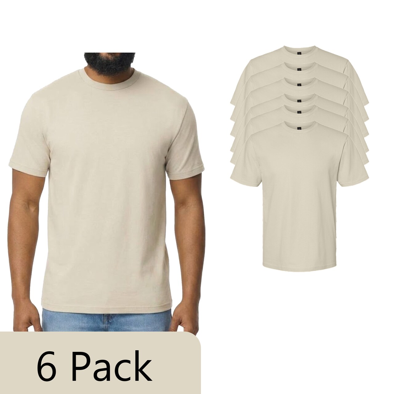 Gildan Unisex Sand Softstyle Midweight Cotton Short Sleeve Arts & Craft T-Shirt
